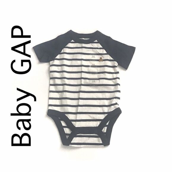 NWOT BabyGap Blue & White Stripe Onesie - Picture 1 of 10